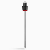 Black tent stake with a red accent and a white top, designed for securing tents or outdoor gear.
